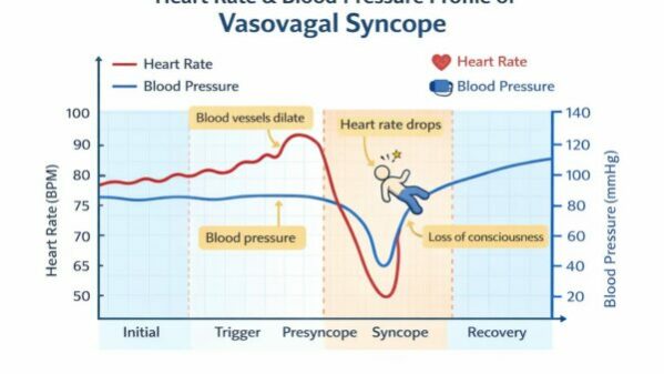 Heart rate and blood pressure profile in a teenager fainting with vasovagal syncope Heart rate and blood pressure profile in a teenager fainting with vasovagal syncope